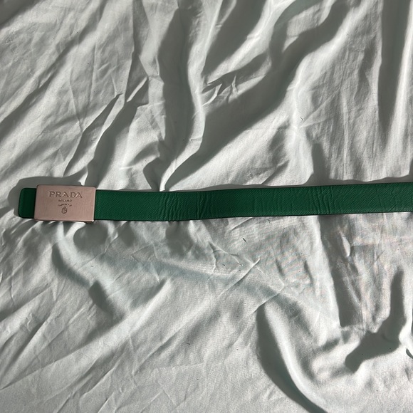 Prada reversible Safiano leather belt strap & and Milano belt buckle combo - Picture 3 of 5